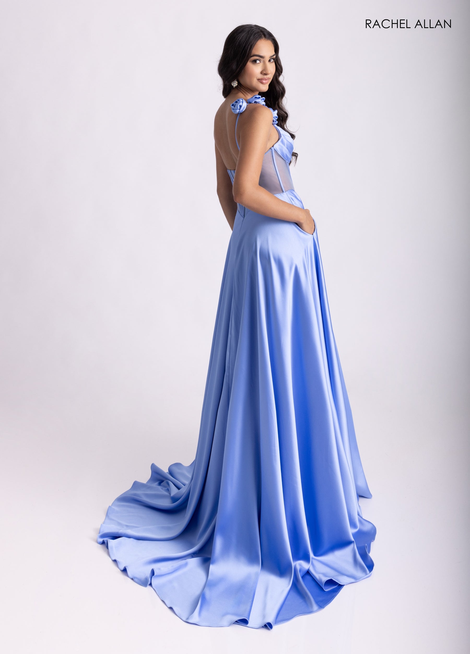 Prom Dresses A Line Corset Slit Prom Dress Periwinkle