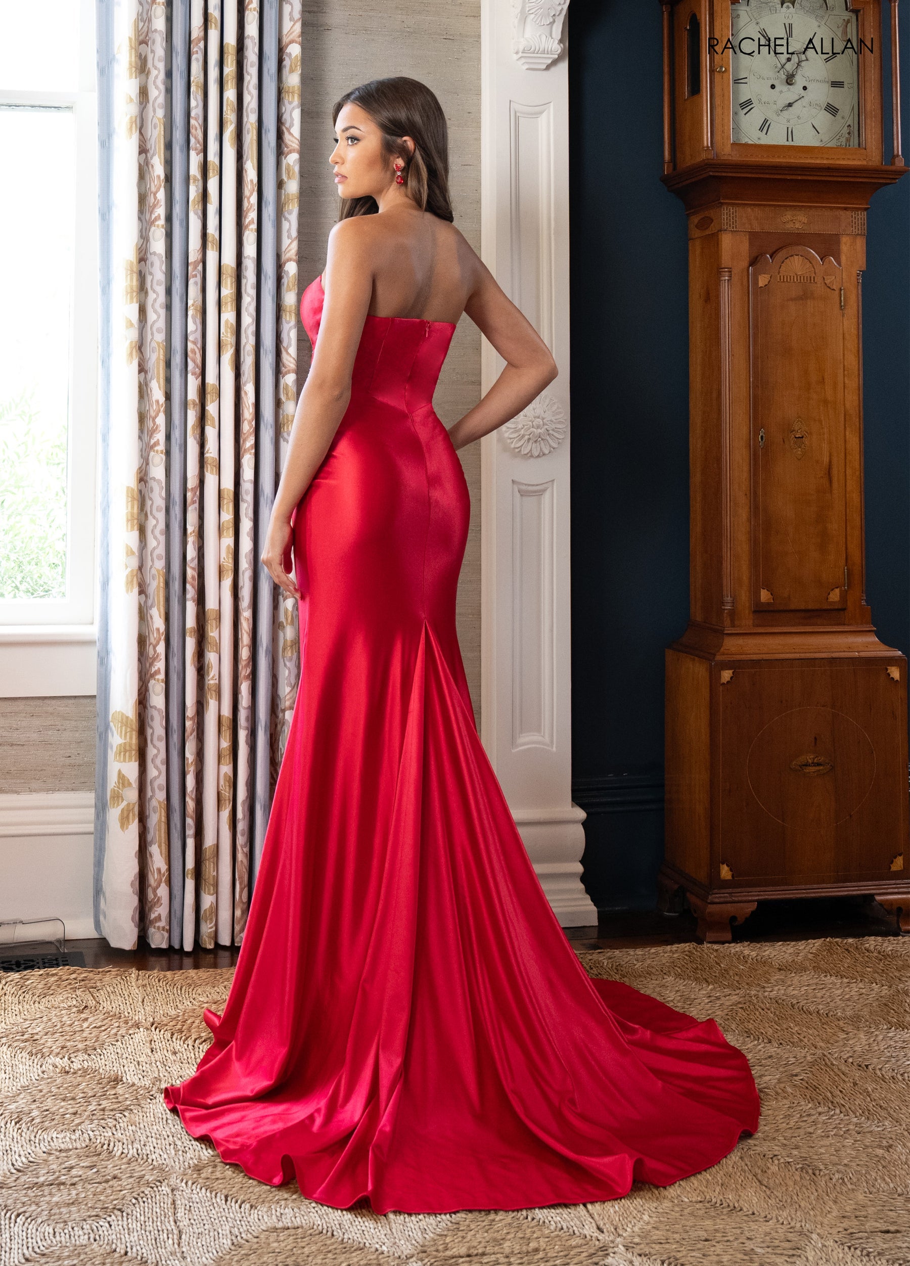 Prom Dresses Beaded Long Formal Prom Evening Dress Red