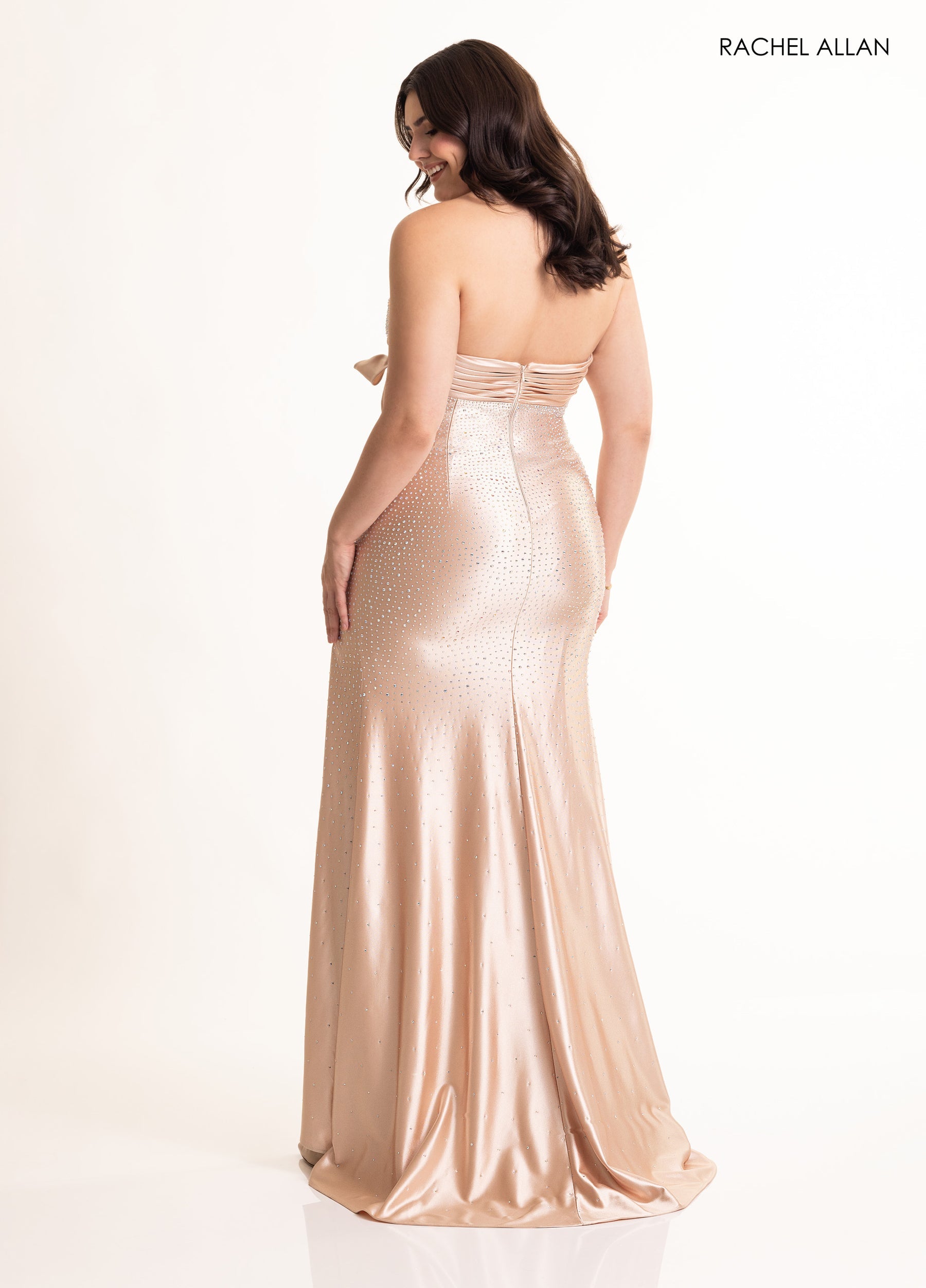 Prom Dresses Long Prom Evening Slit Beaded Dress Champagne