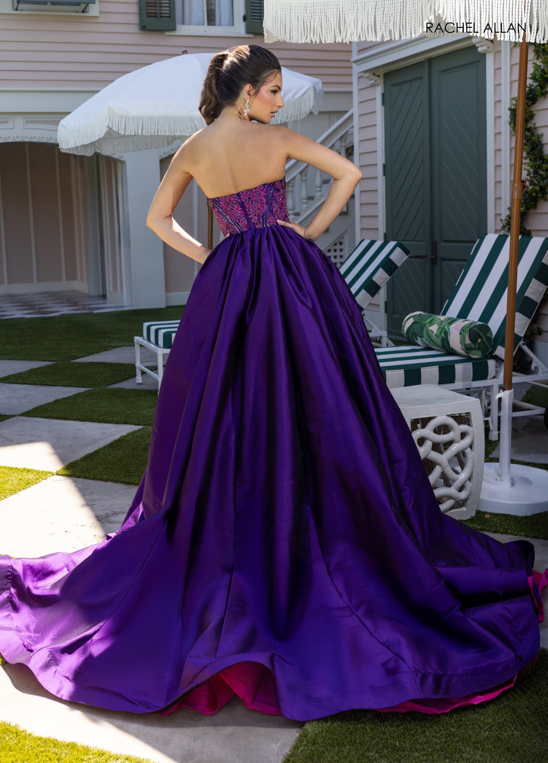 Prom Dresses Long A Line Prom Beaded Ball Gown Ultraviolet Fuchsia