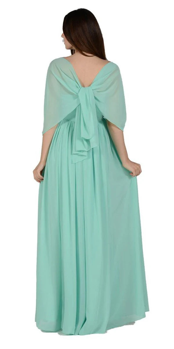 Mint Sweetheart Floor-Length Chiffon Prom Convertible Gown Poly USA 7156