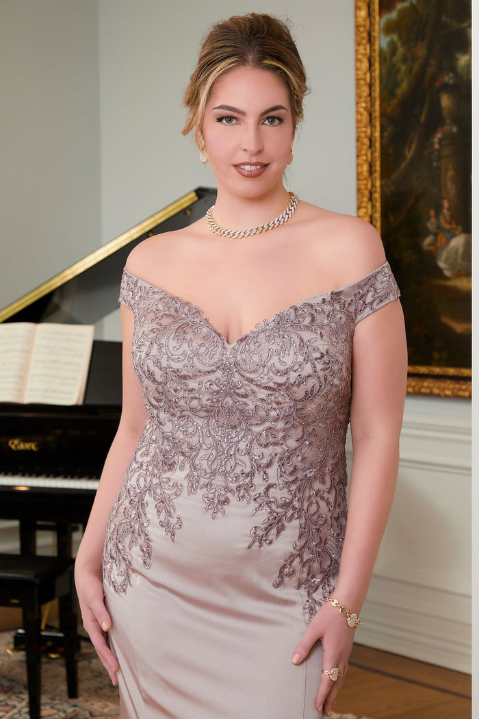 MGNY Madeline Gardner New York 71616 Long Off Shoulder Evening Gown