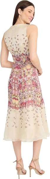 Butterfly Print A-Line Midi Dress Maggy London G6368M
