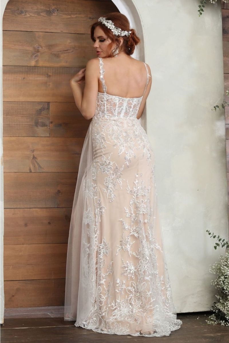 Sweetheart Floor-Length Lace Bridal Dress Sheath May Queen RQ8018