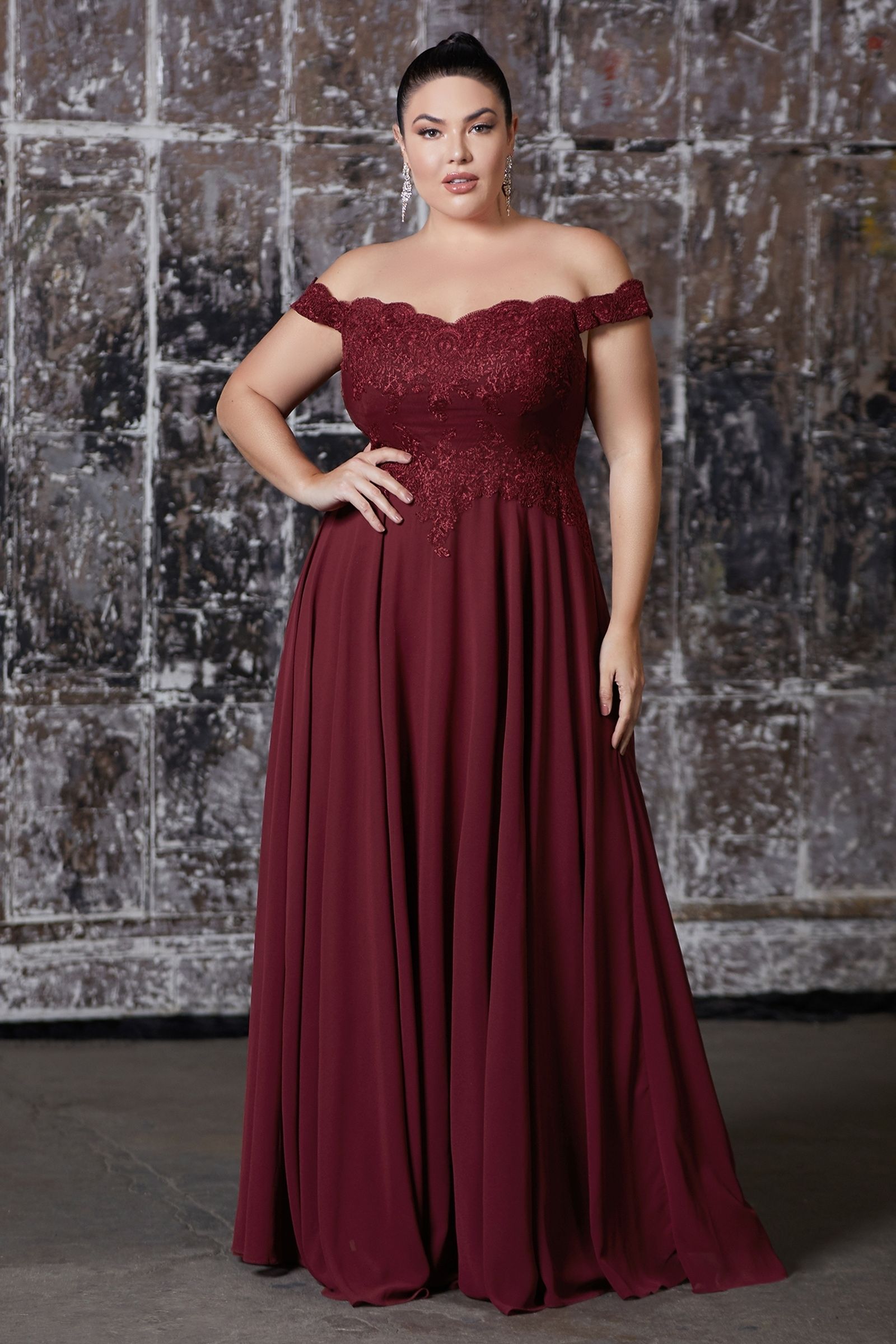 Prom Dresses Lace Long Formal A Line Prom Dress Burgundy