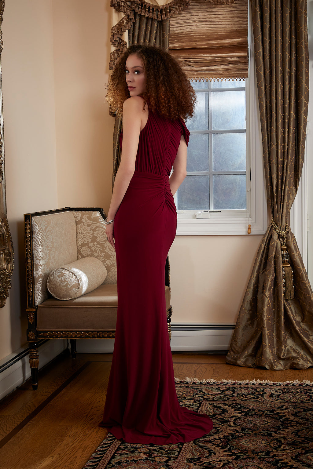 Mother of the Bride Dresses Long Fitted Formal Evening Gown Wine
