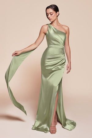 LaDivine 7454 Fitted Slit Long Formal Evening Gown