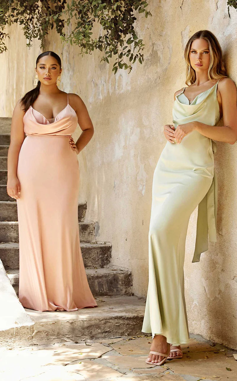 Long Satin Evening Dress by LaDivine CD7487