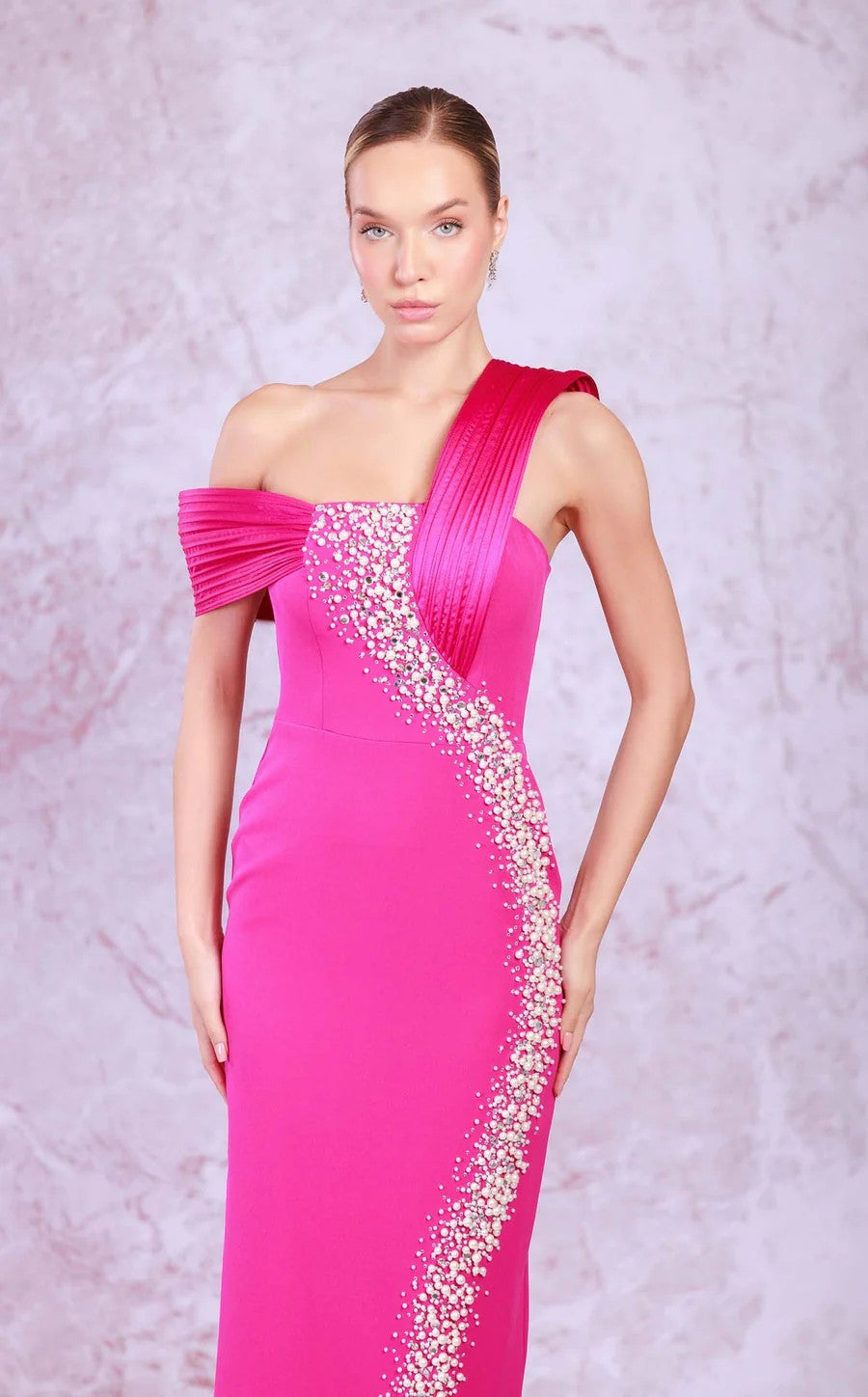 Prom Dresses Prom Formal Long Beaded Dress Fuchsia