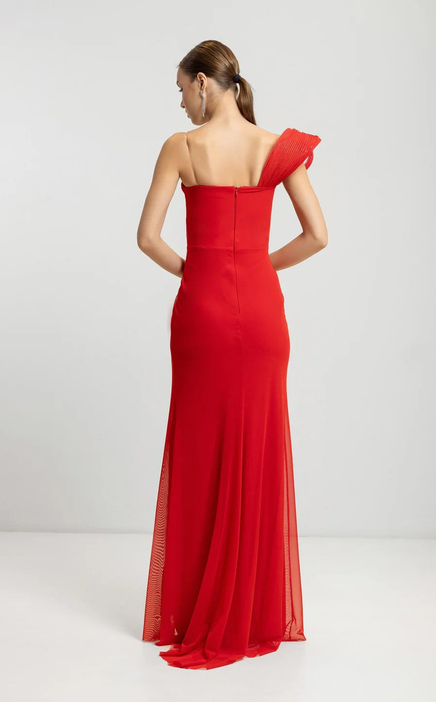 Prom Dresses Long Formal Slit Prom Dress Red