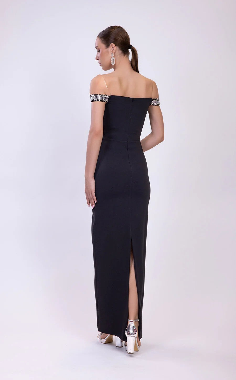Prom DressesLong Evening Formal Beaded Prom Dress Black