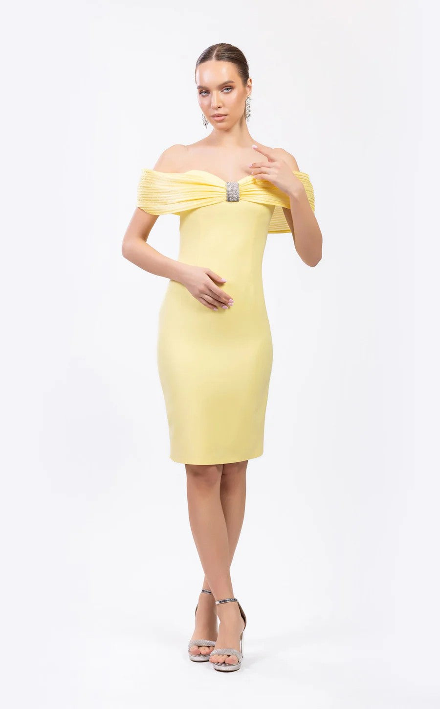 Cocktail Dresses Short Homecoming Fitted Cocktail Knee Length Dress Yellow