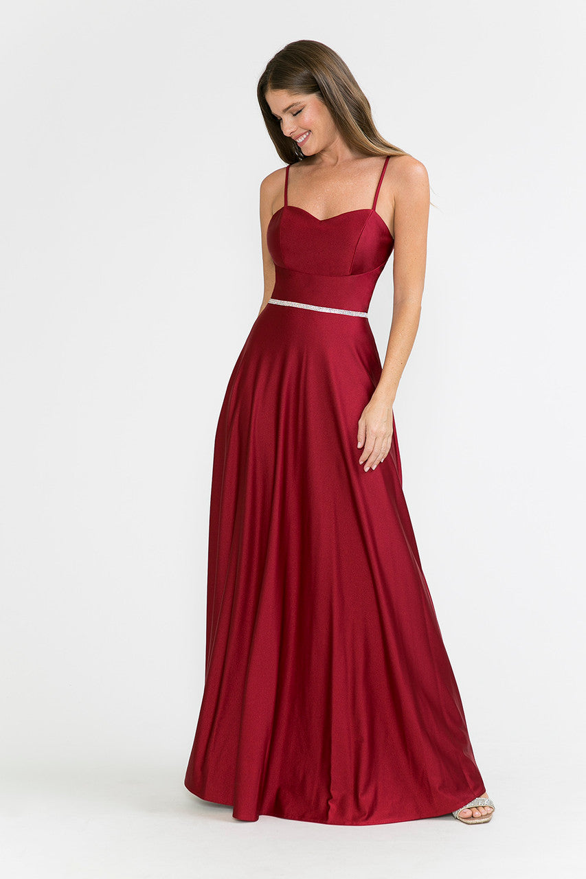 Prom Dresses Long Formal A Line Prom Dress Lenovia 5260 Burgundy