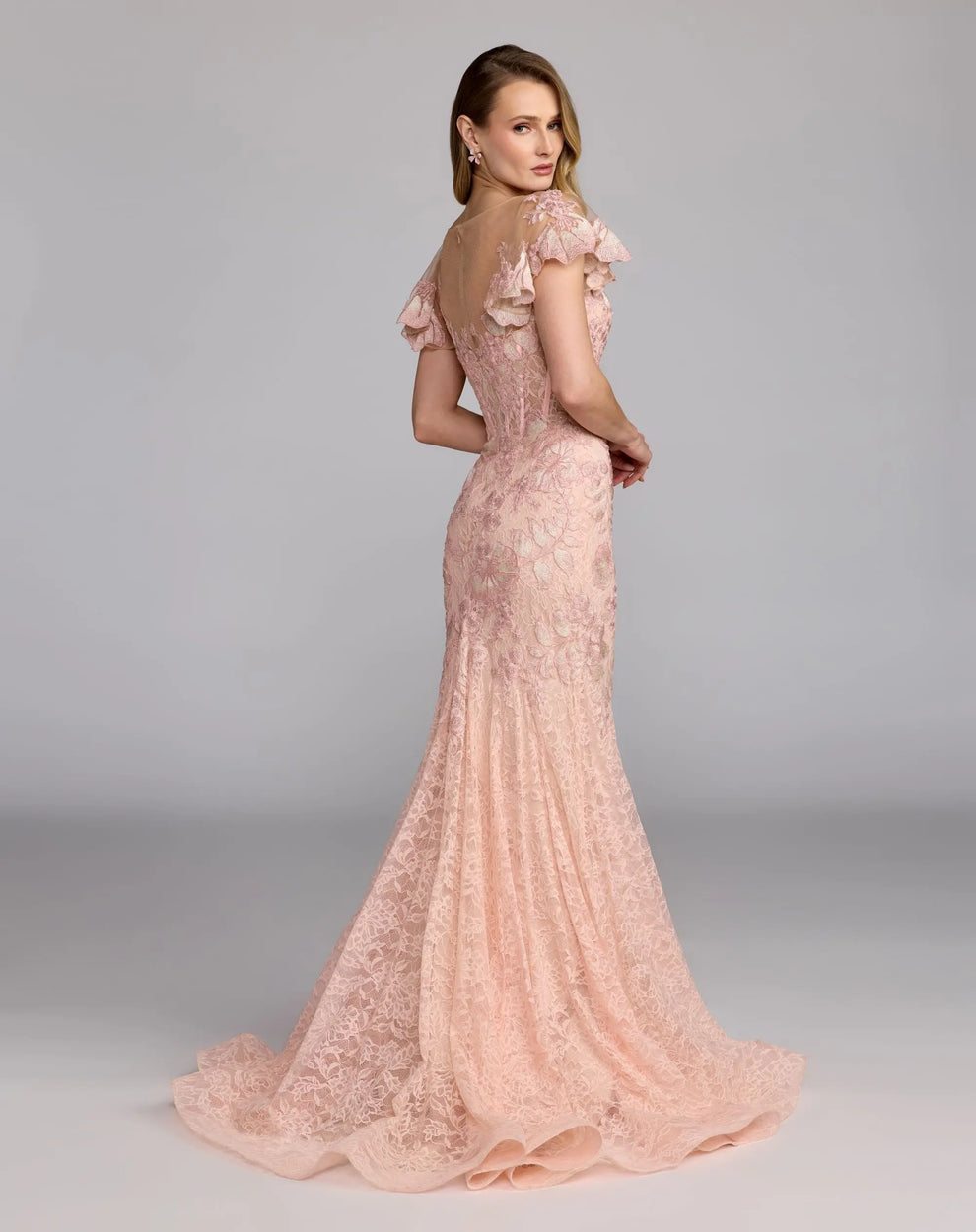 Illusion Floor-Length Lace Formal Mermaid Gown Mac Duggal 79464