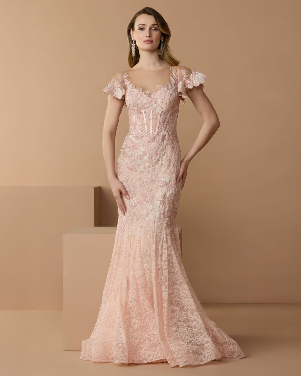 Illusion Floor-Length Lace Formal Mermaid Gown Mac Duggal 79464