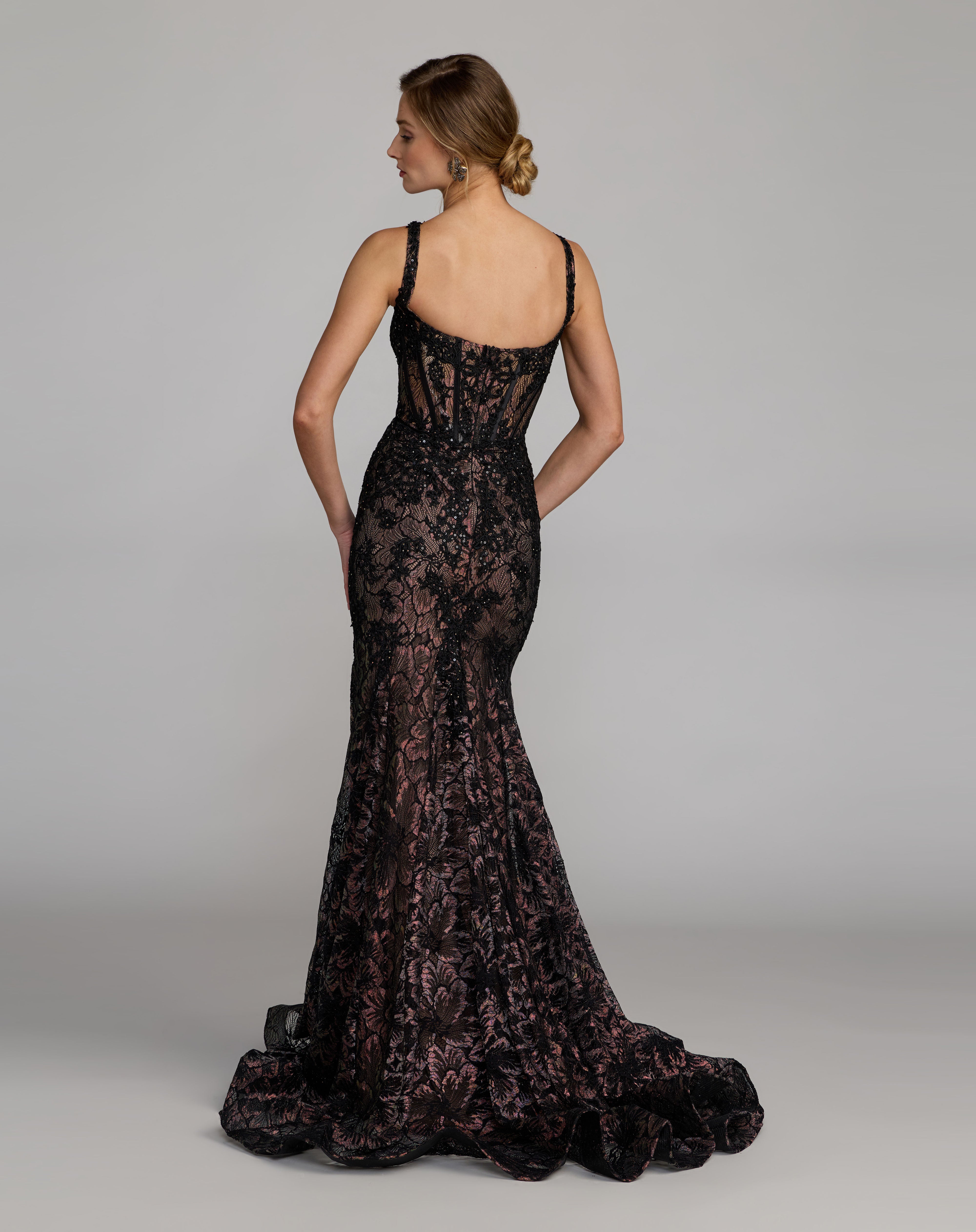 Square Floor-Length Lace Prom Mermaid/Trumpet Mac Duggal 79472