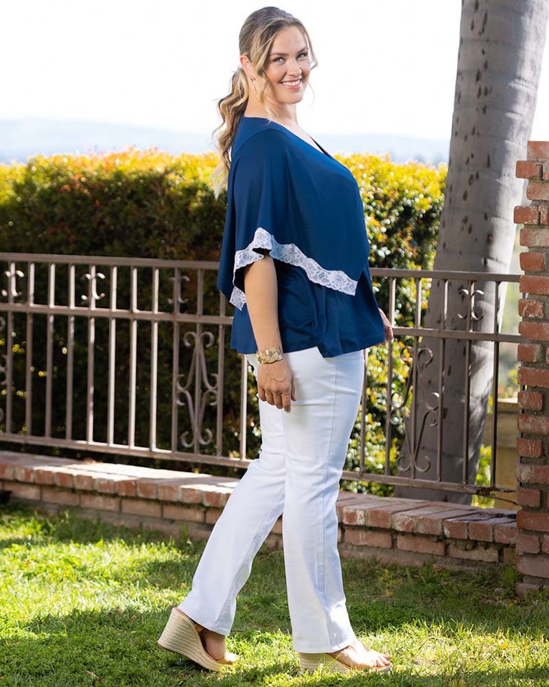 Top Formal Plus Size Evening Top Kiyonna 22240702 Marine Navy