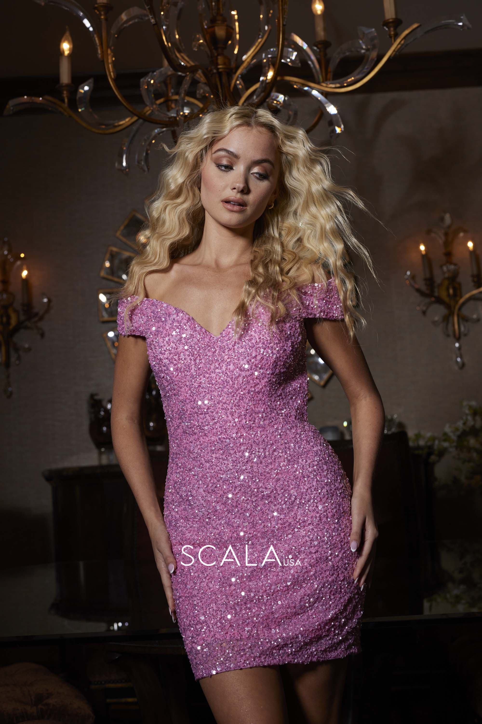 Homecoming Dresses Sequin Short Homecoming Fitted Cocktail Dress Bubblegum Pink