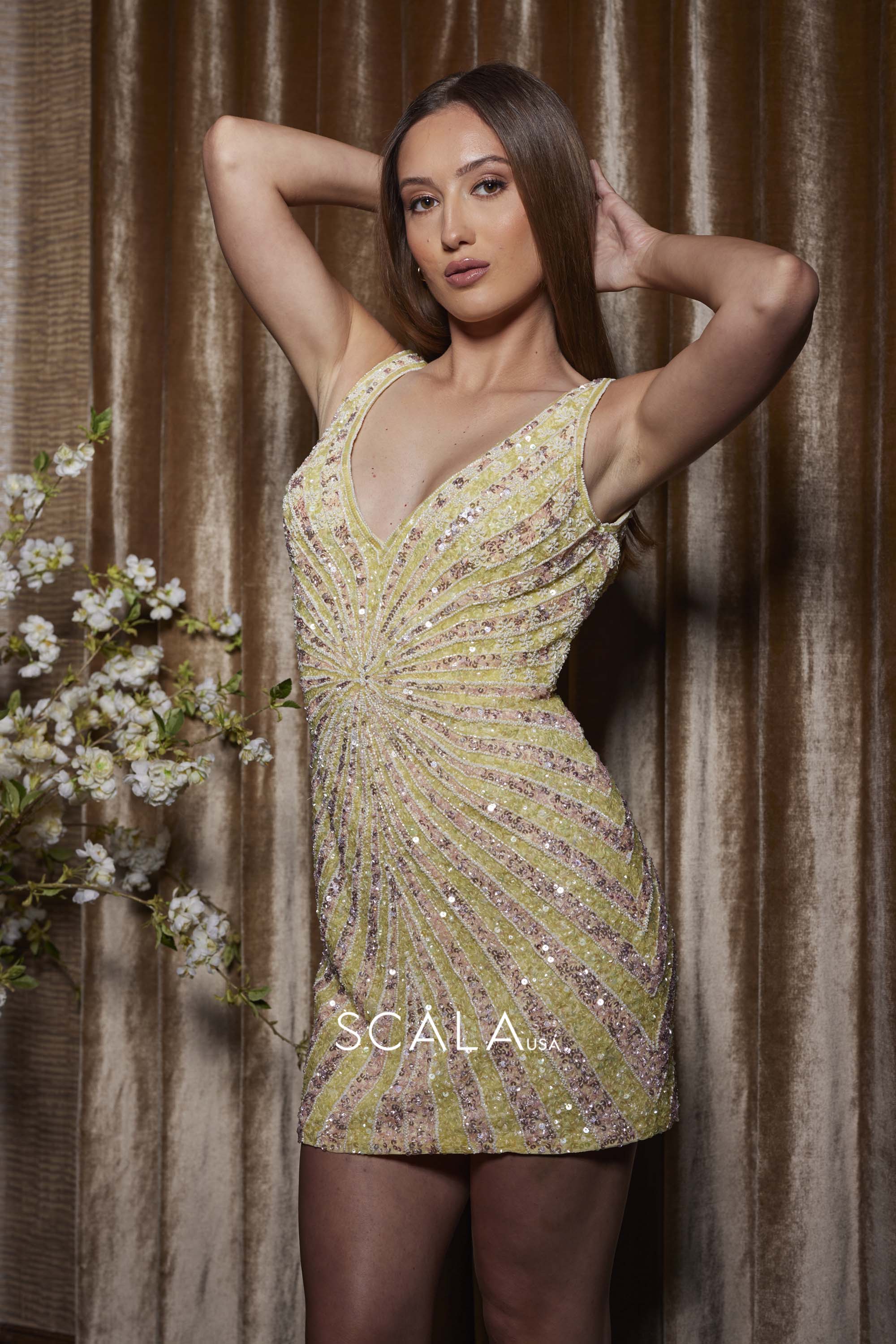 Cocktail Dresses Homecoming Short Fitted Sequin Dress Banana