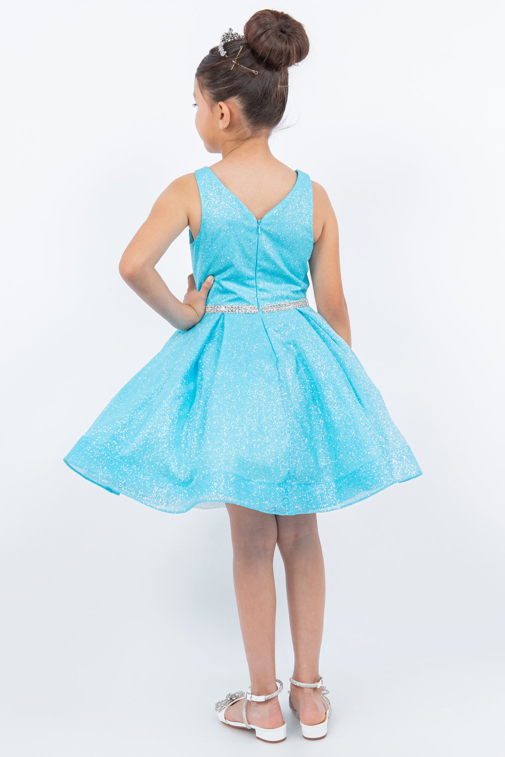 Flower Girl Dresses Short Glitter A Line Flower Girl Dress Blue