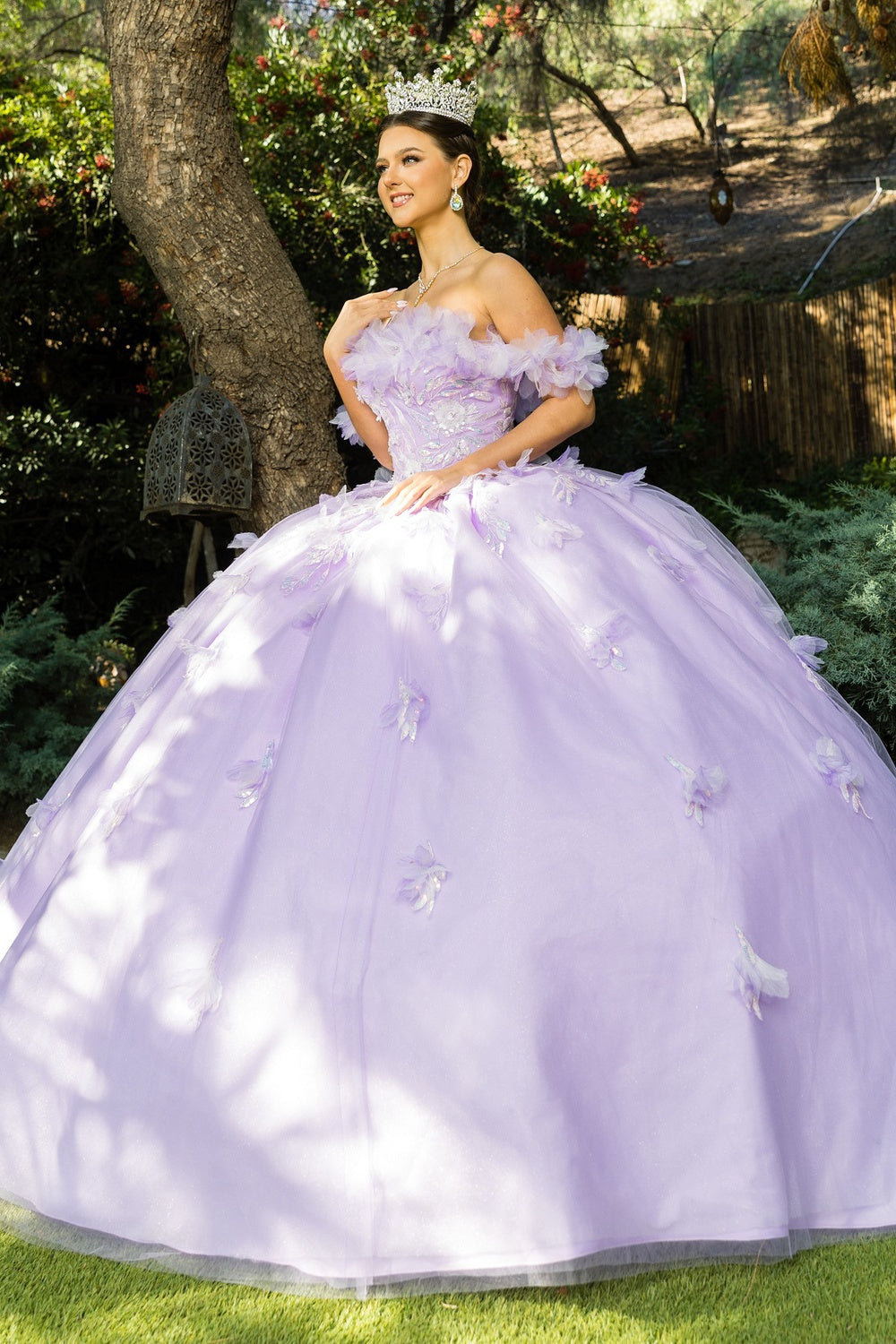 Quinceniera Dresses Long Corset Ball Gown Quinceanera Dress Cinderella Couture 8065J Lilac