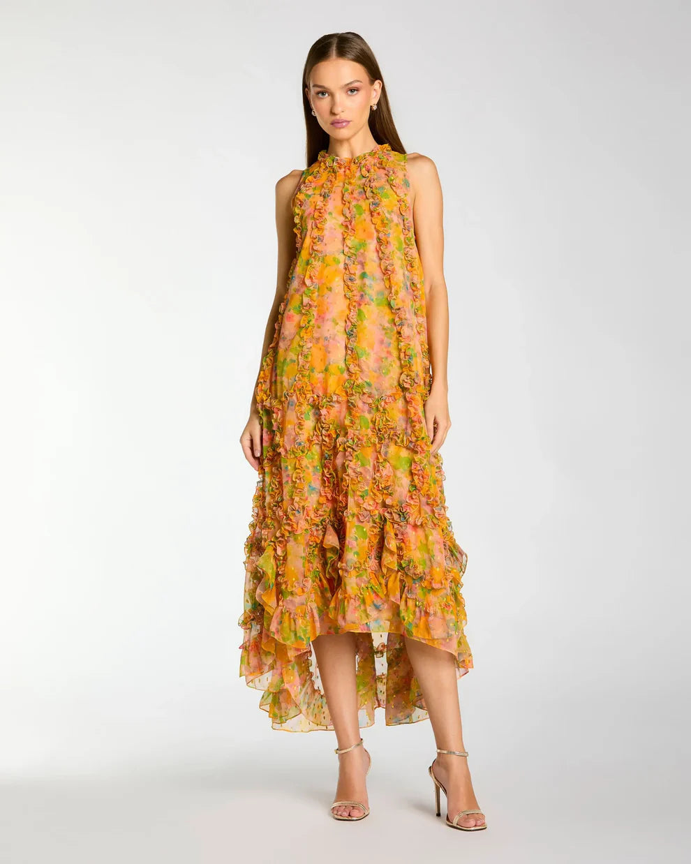 Cocktail Dresses Floral Print High Low Cocktail Dress Mango Multi