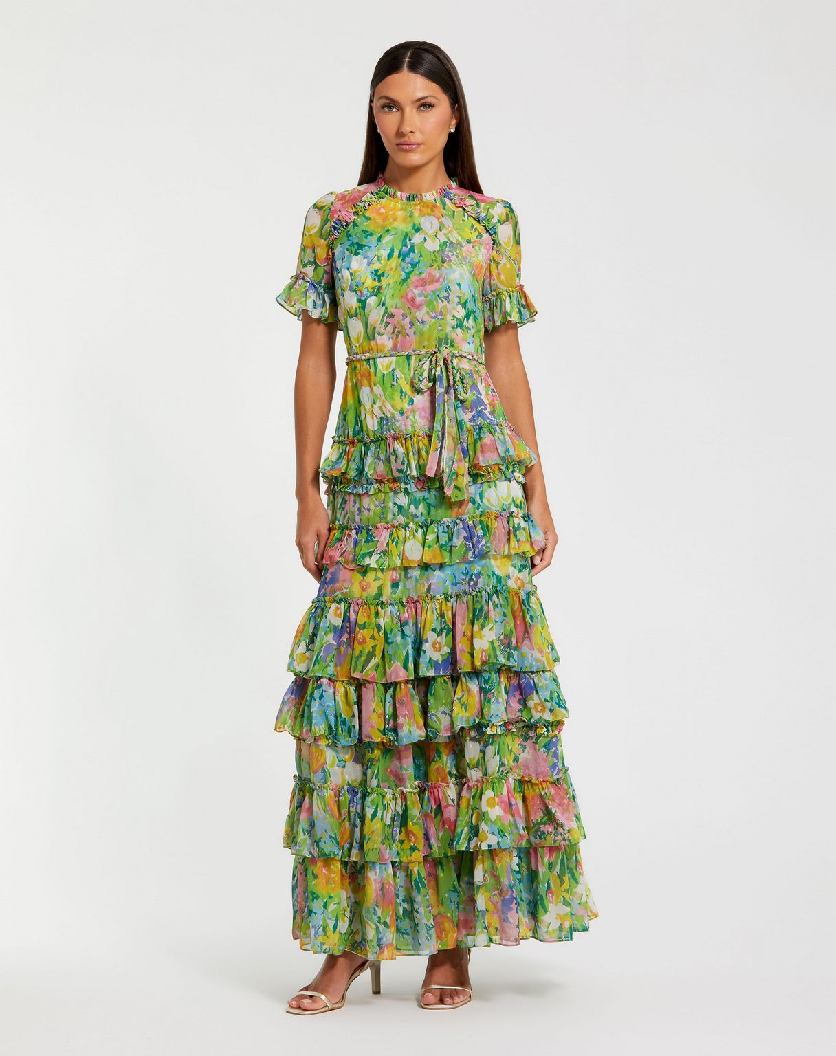 Formal Dresses Floral Long Layered Formal Dress Multi
