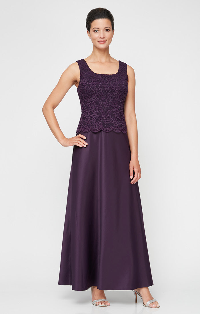 Mother of the Bride Dresses Long Petite Glitter Lace Mother of the Bride Jacket Dress Eggplant