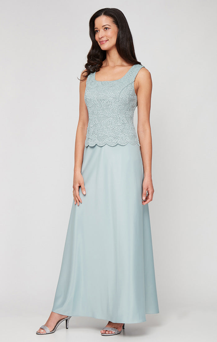 Mother of the Bride Dresses Long Petite Glitter Lace Mother of the Bride Jacket Dress Ice Sage