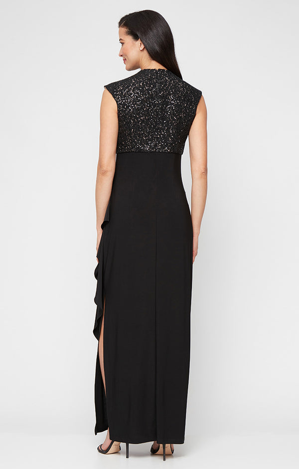 V-Neck Floor-Length Sequin Formal Sheath/Column Alex Evenings 81122732