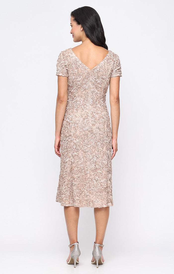Cocktail Dresses Lace A Line Midi Cocktail Dress Champagne