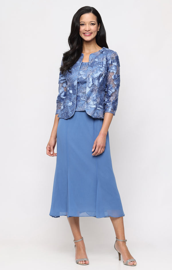 Scoop Midi Chiffon Mother of the Bride A-Line Alex Evenings 81122839