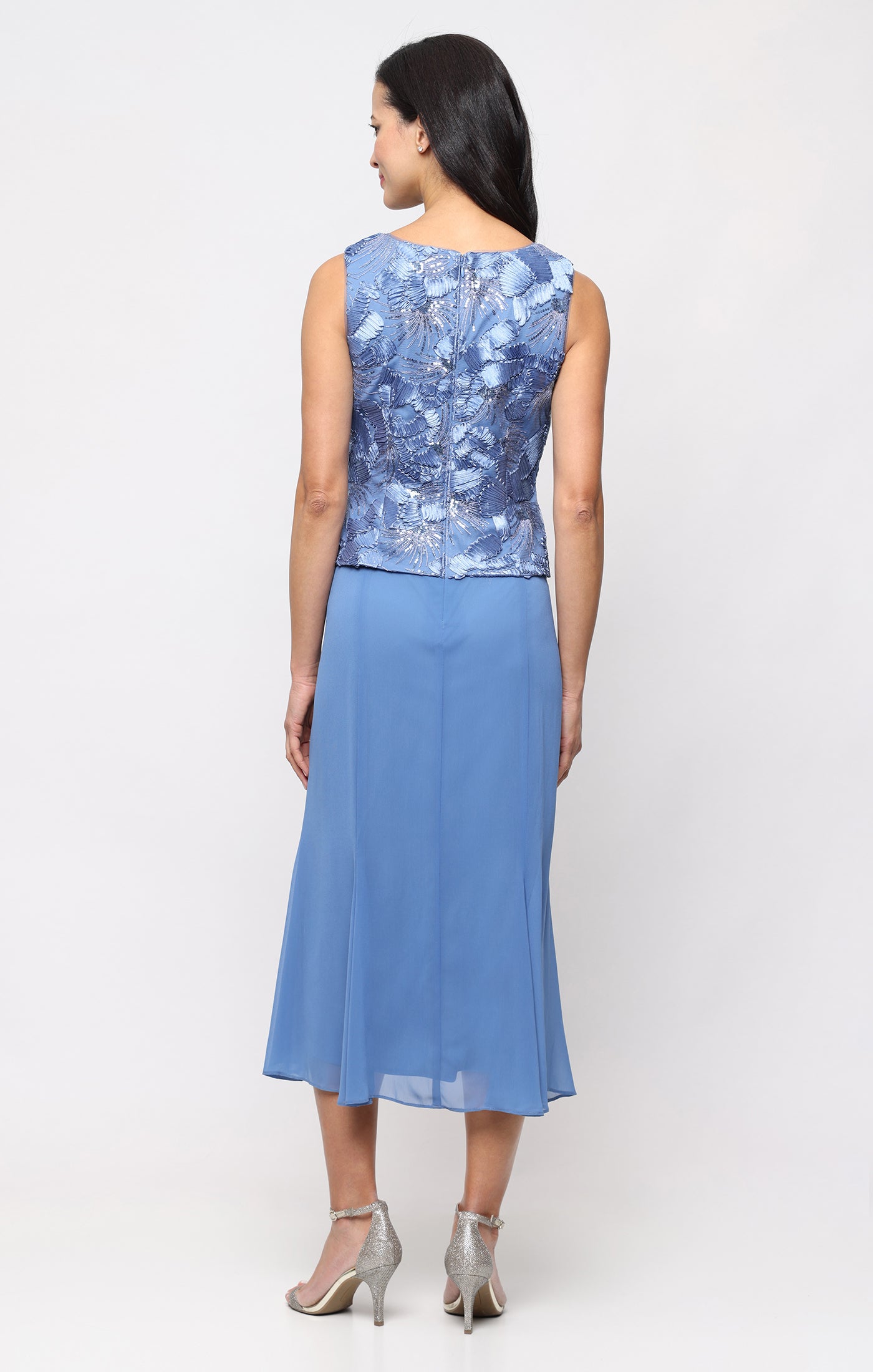 Scoop Midi Chiffon Mother of the Bride A-Line Alex Evenings 81122839