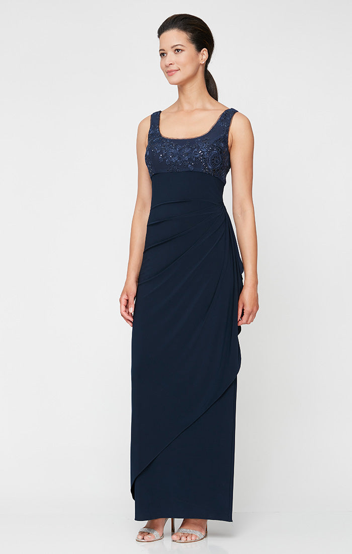Mother of the Bride Dresses Petite Formal Mother of the Bride Long Jacket Dress Navy