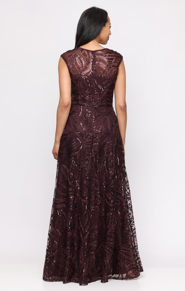 Alex Evenings 81171987 Square Floor-Length Lace Evening A-Line