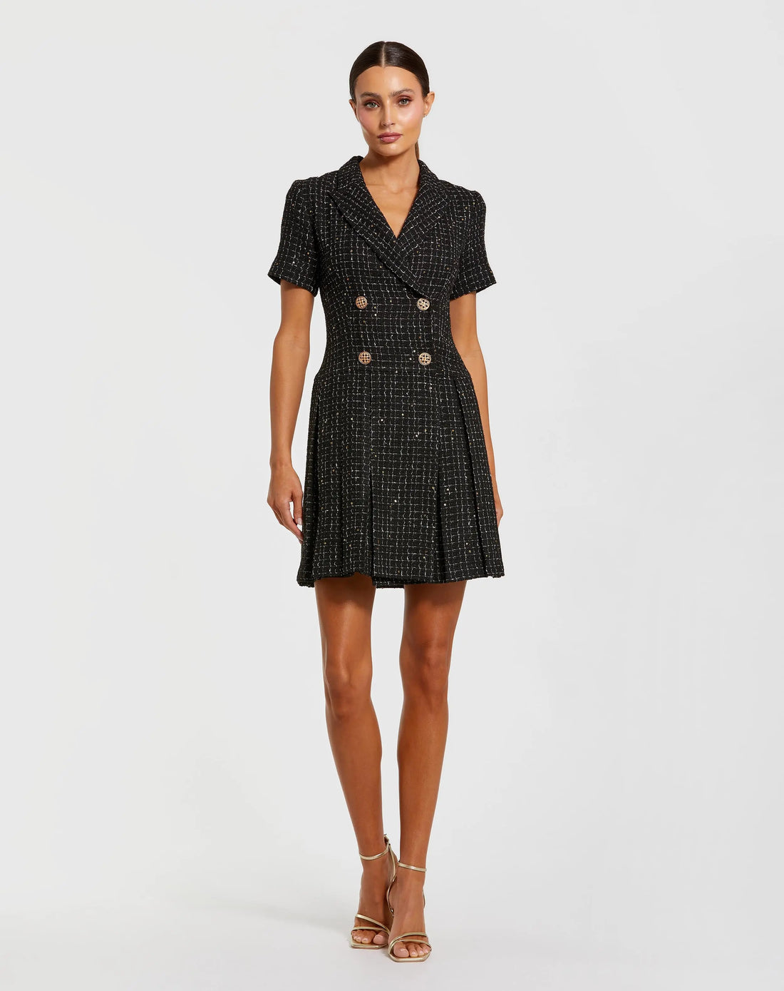 Cocktail Dresses Short Homecoming Pleated Blazer Mini Cocktail Dress Black