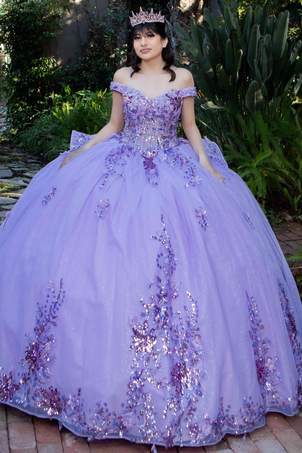 Quinceniera Dresses Long Corset Ball Gown Quinceanera Dress Lilac