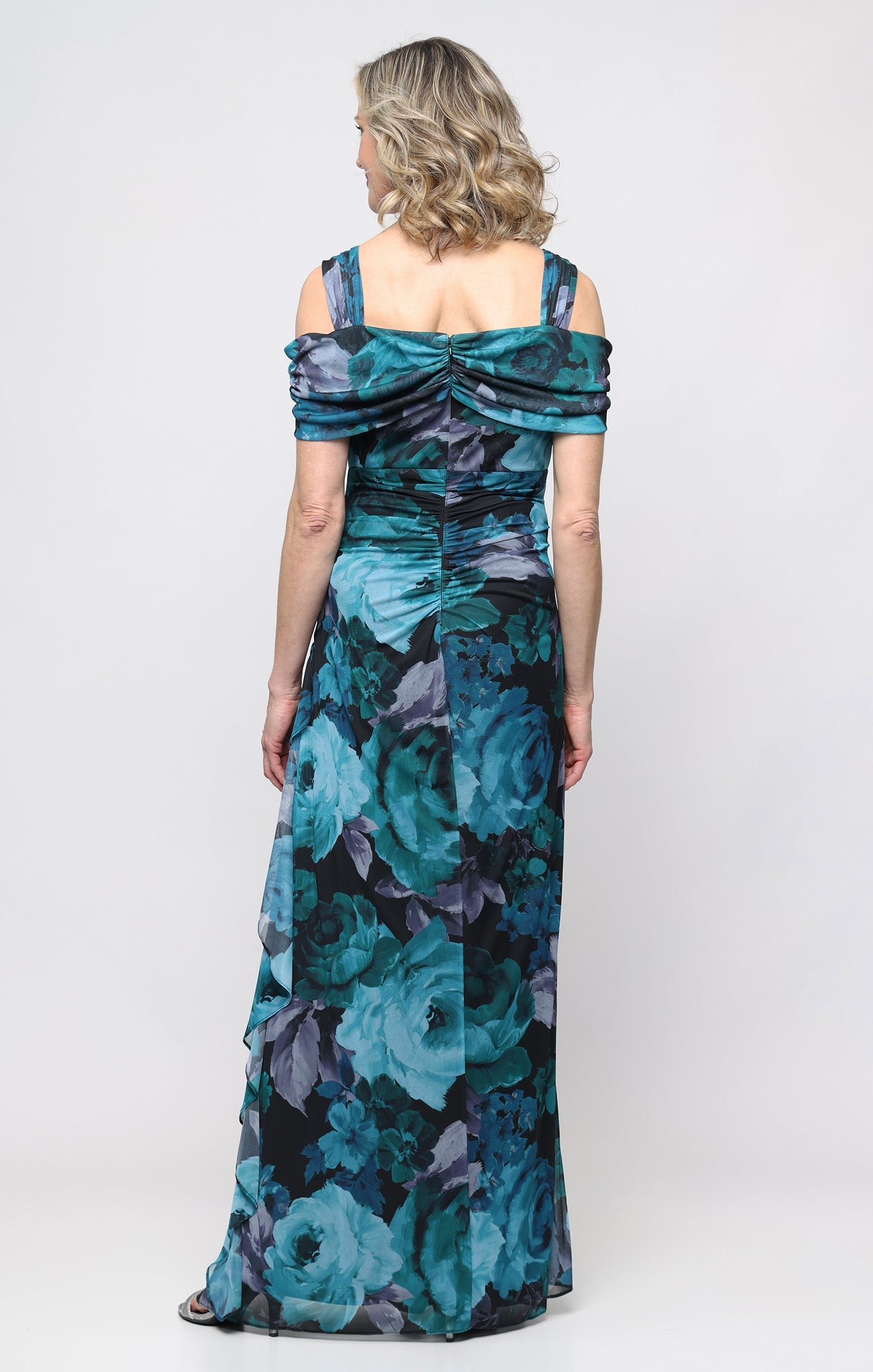 Off-the-Shoulder Floor-Length Chiffon Formal Sheath Alex Evenings 81321053