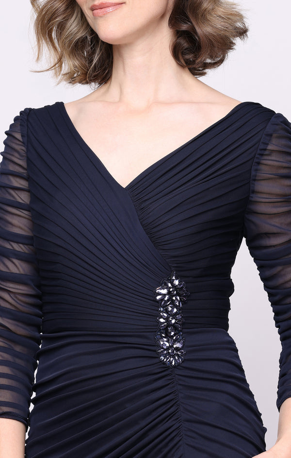 V-Neck Floor-Length Jersey Formal Sheath Alex Evenings 81321056