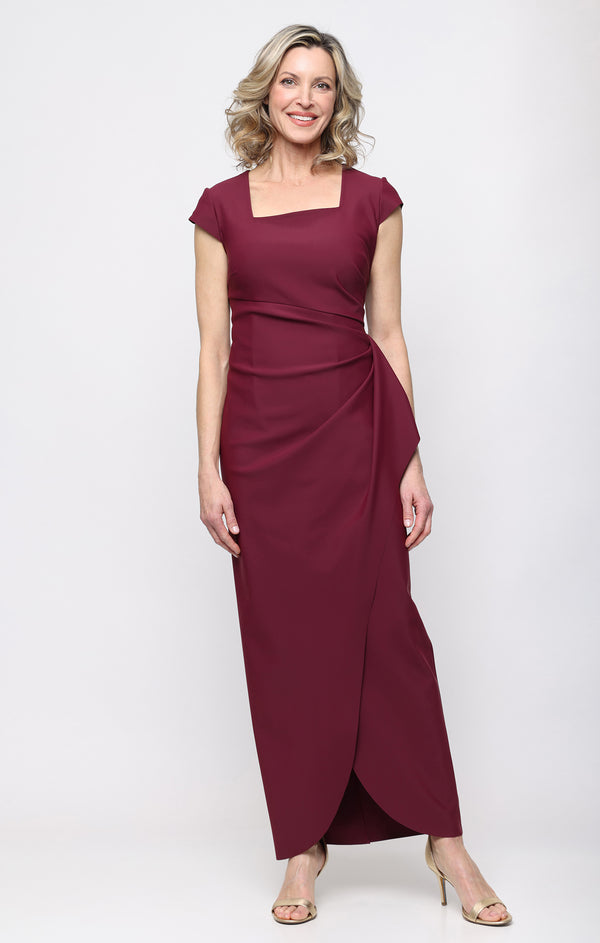 Square Floor-Length Crepe Formal Sheath Alex Evenings 8134484