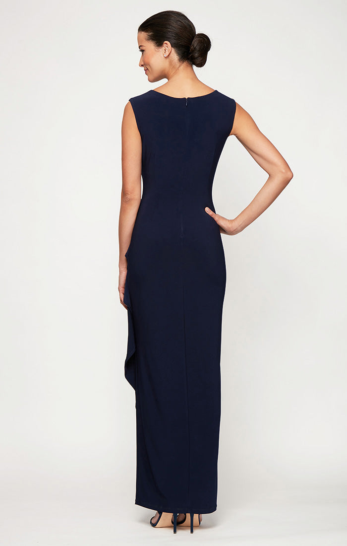 Formal Dresses Petite Long Lace Formal Evening Dress Navy Nude