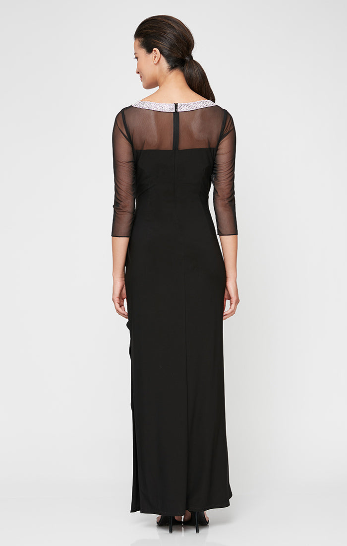 Mother of the Bride Dresses Long Mother of the Bride Formal Petite Evening Dress Black