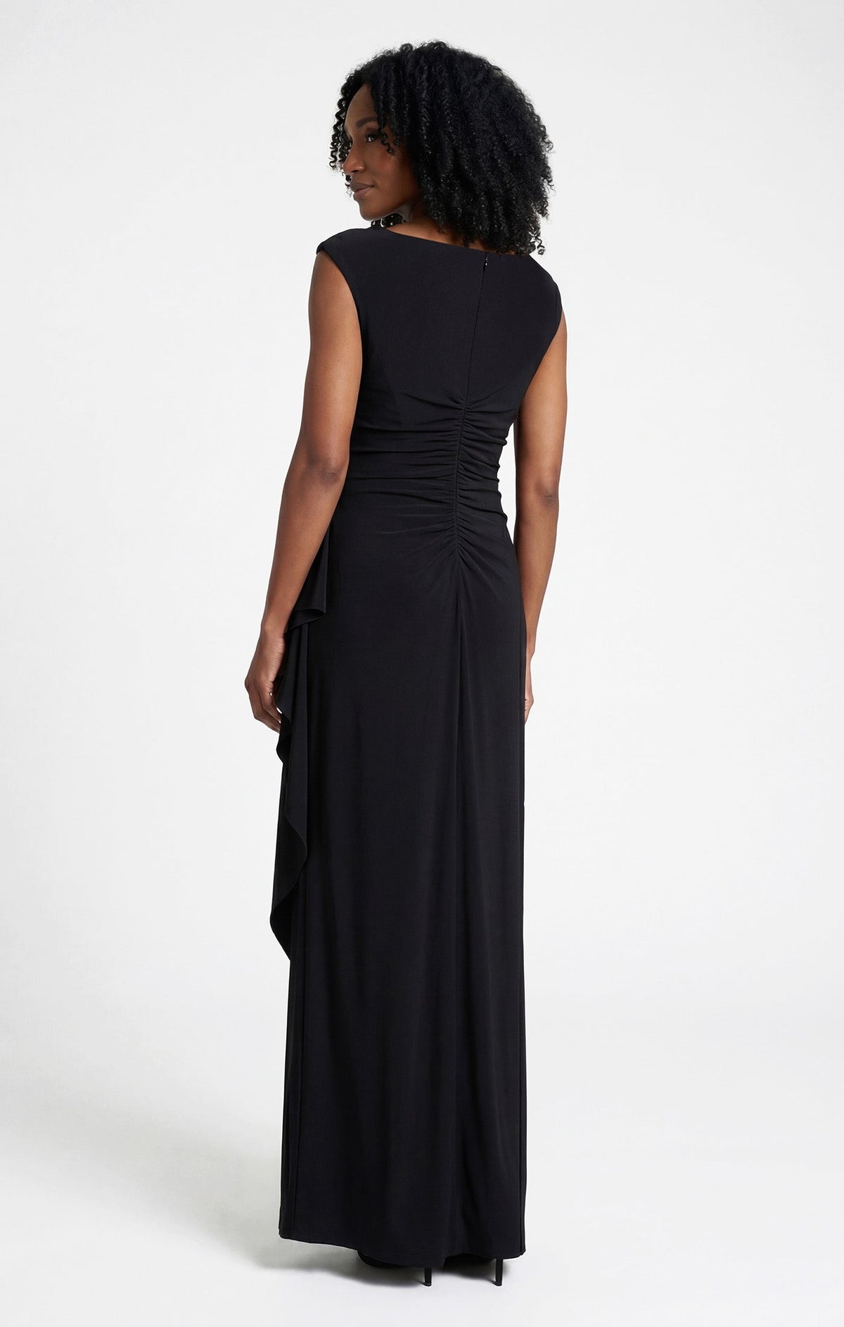 Alex Evenings 81351708 V-Neck Floor-Length Jersey Evening Fit & Flare