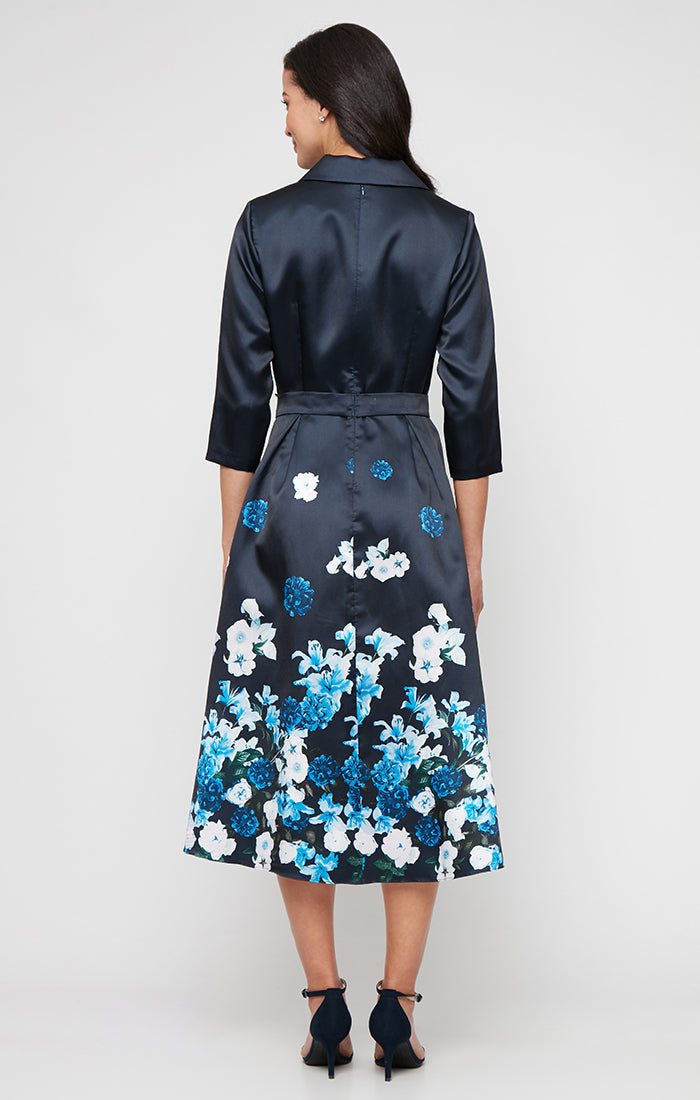 Mother of the Bride Dresses Printed Mother of the Bride Bride A Line cocktail Dress Navy Multi