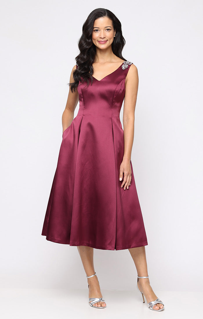 Cocktail Dresses Short A Line Midi Cocktail Dress Wine