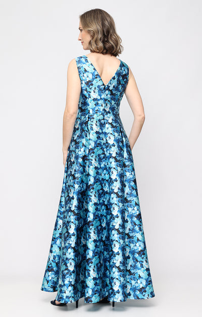 V-Neck Floor-Length Mikado Evening Gown A-Line Alex Evenings 8139079