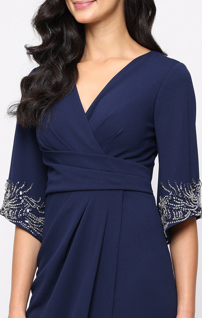 Mother of the Bride Dresses Pleated Long Mother of the Bride Formal Dress Navy