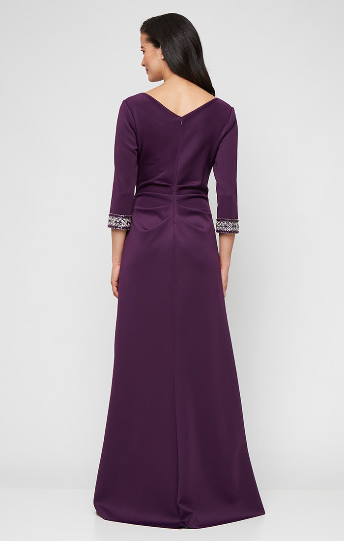 Mother of the Bride Dresses Long Pleated Formal Mother of the Bride Petite Dress Eggplant