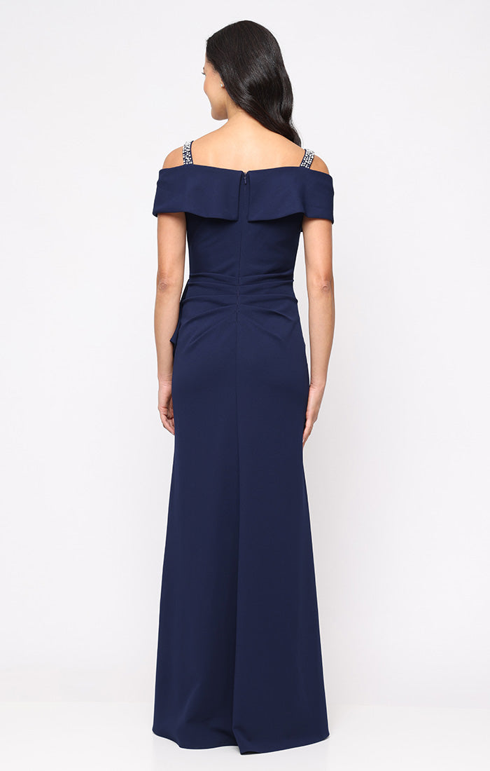 Formal Dresses Long Formal Evening Peplum Dress Navy