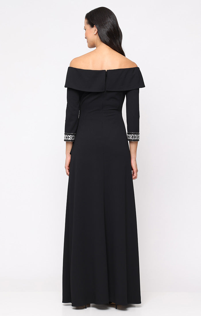 Formal Dresses Beaded Long Ruffle Formal Evening Dress Black